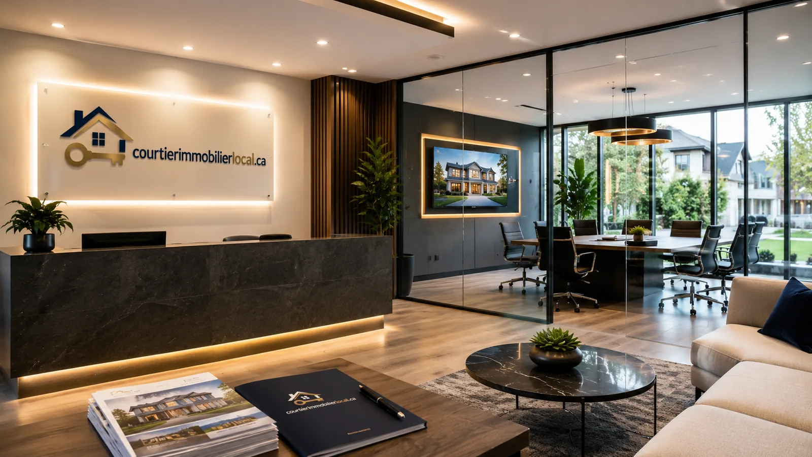 Réception d'une agence de courtage immobilier