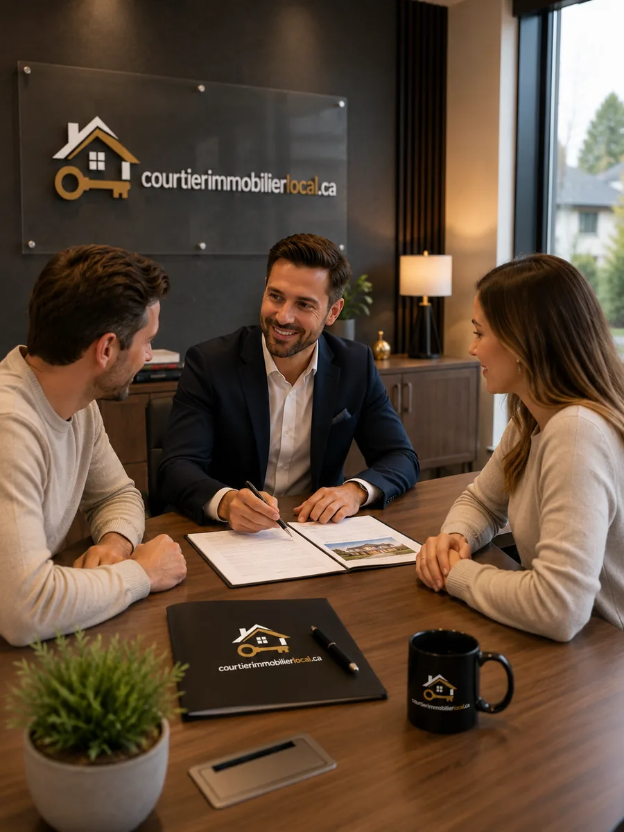 Signature de documents avec un courtier immobilier